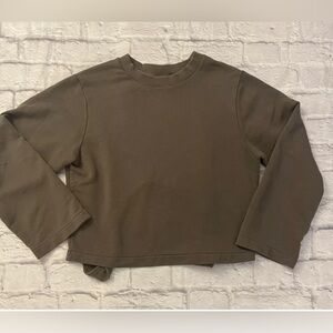 Varley Weymouth Olive Green Open Tie Back Long Sleeve Sweatshirt Size XS